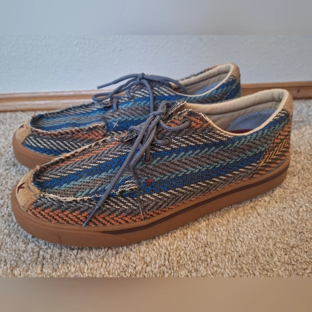 Twisted X Hooey Loper Shoes Aztec Western Print Casual Moc Toe Lace Up Mens 8.5